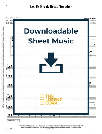Let Us Break Bread Together - Organ Sheet Music (Digital download)