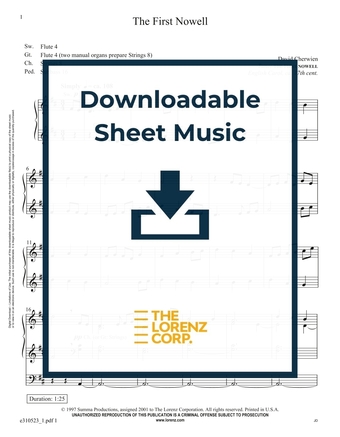 The First Nowell - Organ Sheet Music (Digital download)