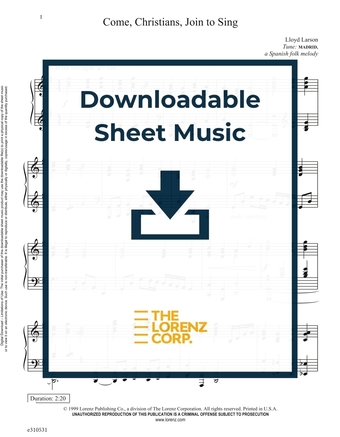 Come, Christians, Join to Sing - Piano Sheet Music (Digital download)