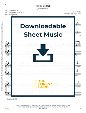 Festal March - Organ Sheet Music (Digital download)