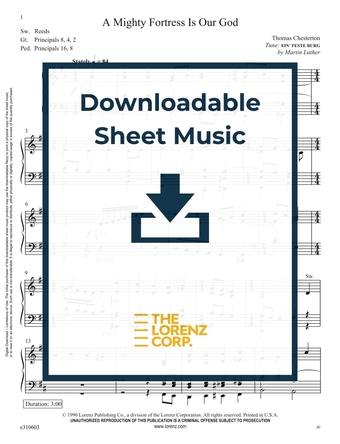 A Mighty Fortress Is Our God - Organ Sheet Music (Digital download)