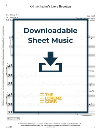 Of the Father's Love Begotten - Organ Sheet Music (Digital download)