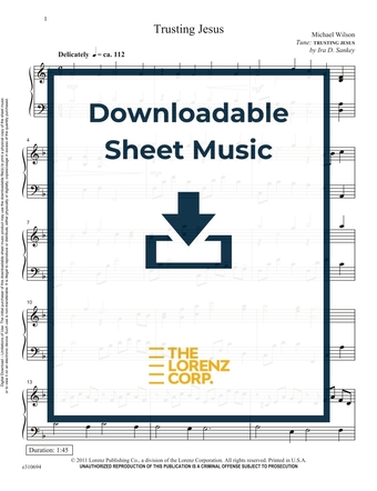 Trusting Jesus - Piano Sheet Music (Digital download)