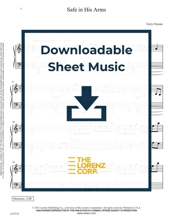 Safe in His Arms - Piano Sheet Music (Digital download)