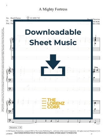 A Mighty Fortress - Organ Sheet Music (Digital download)