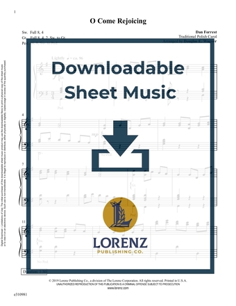 O Come Rejoicing - Organ Sheet Music (Digital download)