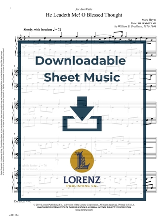 He Leadeth Me! O Blessed Thought! - Piano Sheet Music (Digital download)