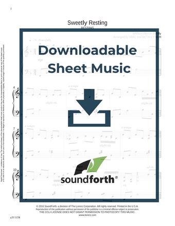 Sweetly Resting - Piano Sheet Music (Digital download)