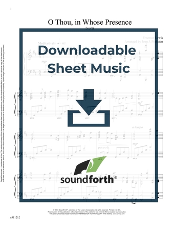 O Thou, in Whose Presence - Piano Sheet Music (Digital download)