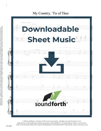 My Country, 'Tis of Thee - Piano Sheet Music (Digital download)