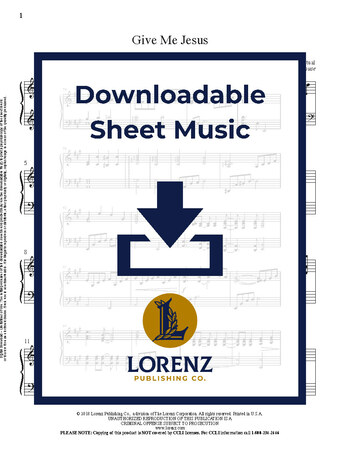 Give Me Jesus - Piano Sheet Music (Digital download)