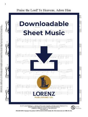 Praise the Lord! Ye Heavens, Adore Him - Piano Sheet Music (Digital download)