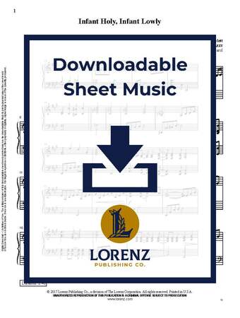 Infant Holy, Infant Lowly - Piano Sheet Music (Digital download)
