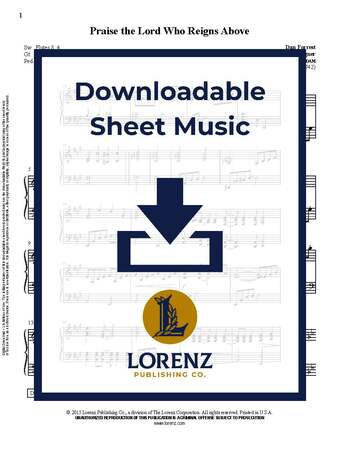 Praise the Lord Who Reigns Above - Organ Sheet Music (Digital download)