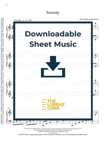 Serenity - Piano Sheet Music (Digital download)