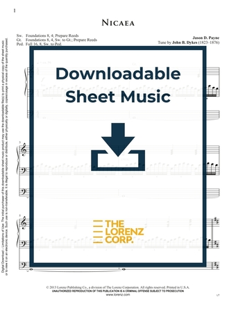 Nicaea - Organ Sheet Music (Digital download)