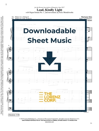 Lead, Kindly Light - Organ Sheet Music (Digital download)