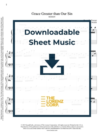 Grace Greater than Our Sin - Piano Sheet Music (Digital download)