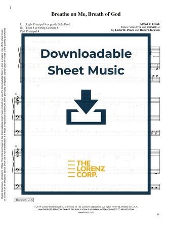 Breathe on Me, Breath of God - Organ Sheet Music (Digital download)