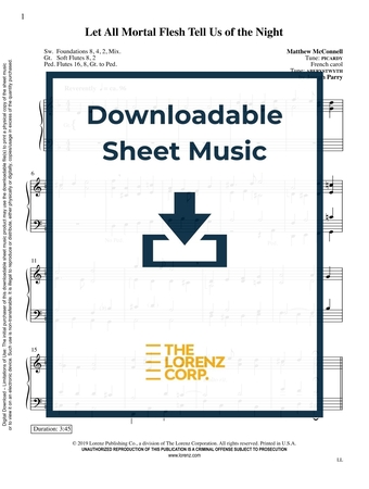Let All Mortal Flesh Tell Us of the Night - Organ Sheet Music (Digital download)
