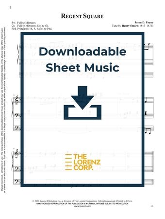 Regent Square - Organ Sheet Music (Digital download)