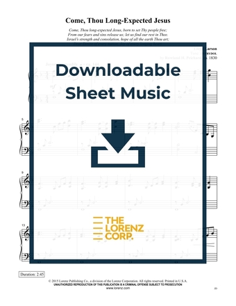 Come, Thou Long-Expected Jesus - Piano Sheet Music (Digital download)