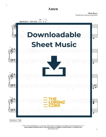 Amen - Piano Sheet Music (Digital download)