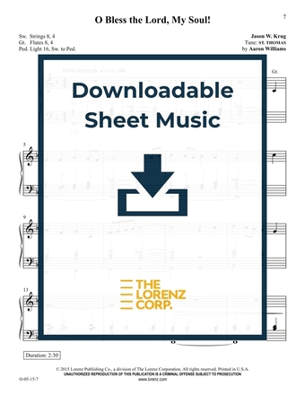 O Bless the Lord, My Soul! - Organ Sheet Music (Digital download)