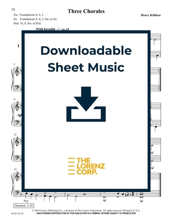 Gia Publications Three Chorales Organ Sheet Music Digital Download