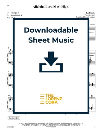 Alleluia, Lord Most High! - Organ Sheet Music (Digital download)