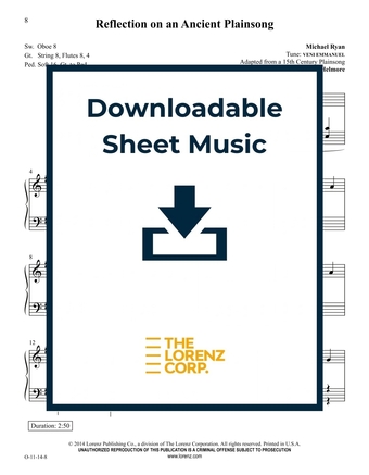 Reflection on an Ancient Plainsong - Organ Sheet Music (Digital download)