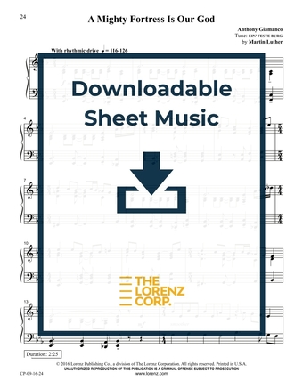 A Mighty Fortress Is Our God - Piano Sheet Music (Digital download)