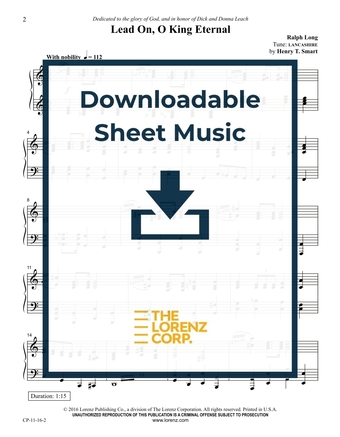 Lead On, O King Eternal - Piano Sheet Music (Digital download)
