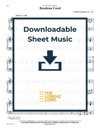 Rondeau Carol - Piano Sheet Music (Digital download)