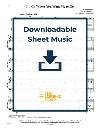I'll Go Where You Want Me to Go - Piano Sheet Music (Digital download)