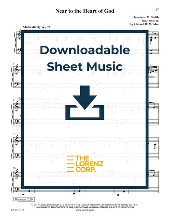 Near to the Heart of God - Piano Sheet Music (Digital download)