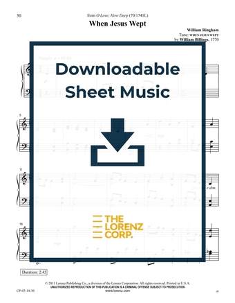 When Jesus Wept - Piano Sheet Music (Digital download)