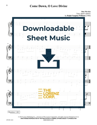 Come Down, O Love Divine - Piano Sheet Music (Digital download)