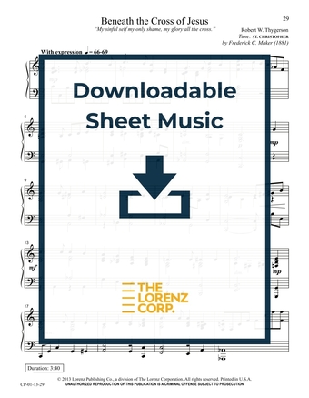 Beneath the Cross of Jesus - Piano Sheet Music (Digital download)