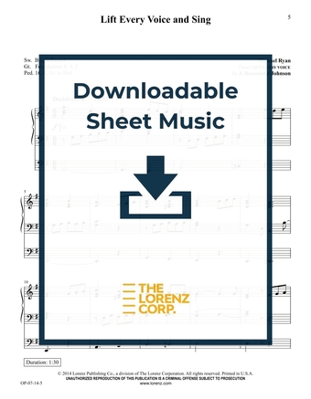 Lift Every Voice and Sing - Organ Sheet Music (Digital download)