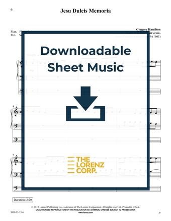 Jesu Dulcis Memoria - Organ Sheet Music (Digital download)
