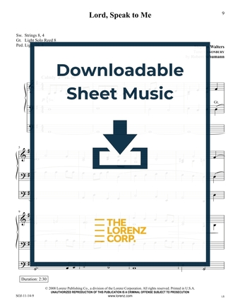 Lord, Speak to Me - Organ Sheet Music (Digital download)