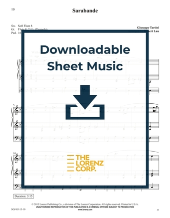 Sarabande - Organ Sheet Music (Digital download)