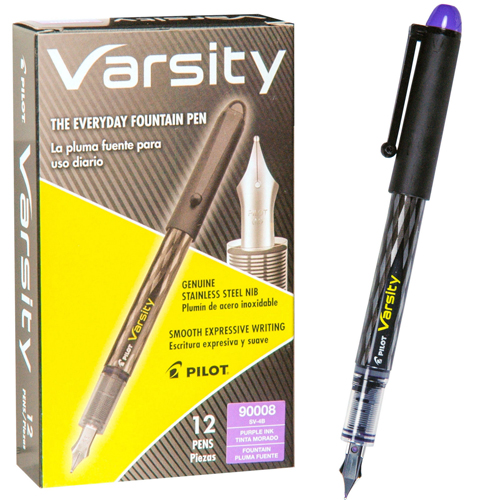 Pilot Varsity Purple Disposible 12 Pack Fountain Pen Goldspot