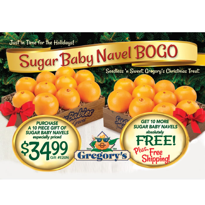 Free Shipping! Sugar Baby Navel BOGO, Leap Year Specials Gregory's Groves