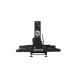 Black Harmar wheelchair lift with a central column and platform.