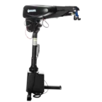 A black Harmar lift with a motorized mechanism, designed for lifting mobility devices.