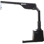 Mechanical lift with a hooked arm and a sturdy base, branded with Harmar logo, shown on a plain white background.