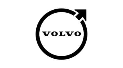 Black Volvo logo featuring the word "Volvo" inside a circle with an arrow pointing upward and to the right.