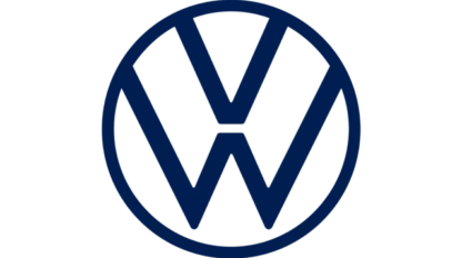 Volkswagen logo featuring a stylized "V" over a "W" within a circle.
